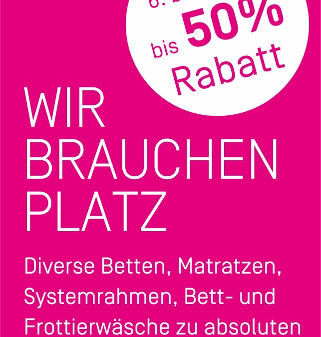 Sale – Wir brauchen Platz